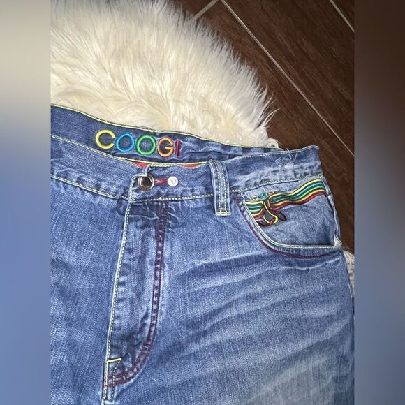 Coogi Australian Mens Jeans 42 x 35 Embroidered Baggy Hip Hop 90s Blue - Picture 6 of 12